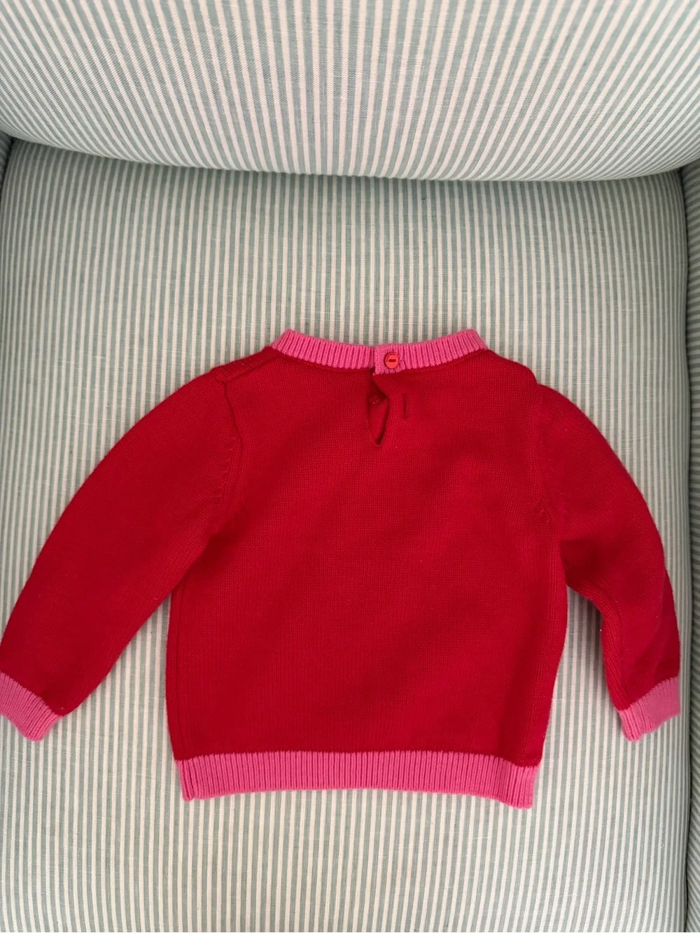 Jacadi Red and Pink Heart Snowflake Holiday Christmas Sweater - 12m